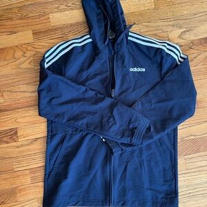 Adidas Men's Navy Jacket with White Accents